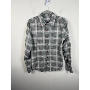 Outerknown Organic Cotton & Linen Plaid Light Flannel L/S Shirt Small